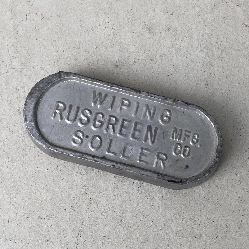 画像2: VINTAGE ANTIQUE WIPING SOLDER RUSGREEN MFG.CO ヴィンテー ジアンティーク ワイプハンダ / コレクタブル インテリア インダストリアル ペーパーウェイト 重り 雑貨 店舗備品 アメリカ