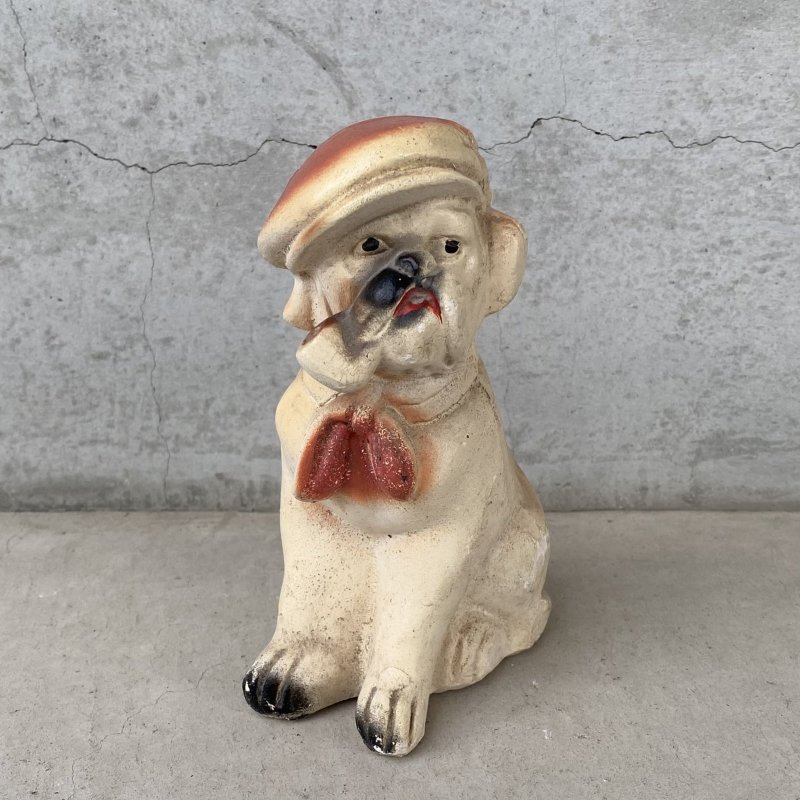 画像1: VINTAGE ANTIQUE BULLDOG CHALKWEAR ヴィンテージ アンティーク ブルドッグ チョークウェア オブジェ / コレクタブル ディスプレイ 置物 犬 アメリカ (2)