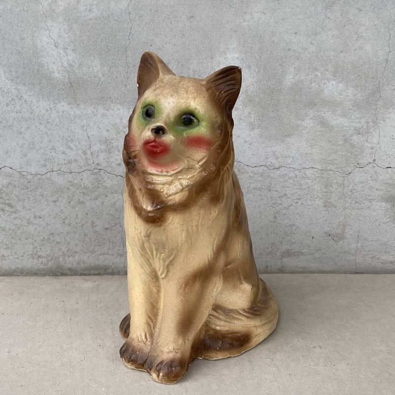 画像1: VINTAGE ANTIQUE CAT PIGGY BANK ヴィンテージ アンティーク 猫 コインバンク 貯金箱 オブジェ / コレクタブル ディスプレイ インテリア ねこ 置物 動物 アメリカ