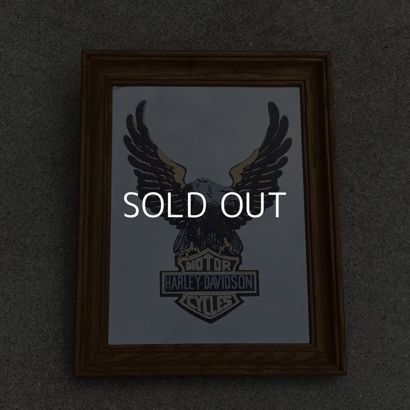 画像1: VINTAGE ANTIQUE HARLEY DAVIDSON PUB MIRROR ヴィンテージ アンティーク ハーレーダビッドソン パブミラー 鏡 / モーター系 アドバタイジング 企業物 コレクタブル ガレージング雑貨 アメリカ