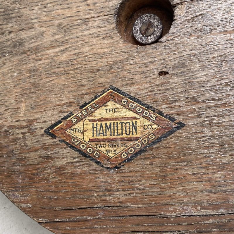 画像10: VINTAGE ANTIQUE MIRROR HAMILTON ヴィンテージ アンティーク スタンドミラー 鏡  / 卓上ミラー インテリア ディスプレイ ウッド 木製 雑貨 店舗什器 アメリカ USA