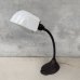 画像1: VINTAGE ANTIQUE DESKLAMP JAPANNED HUBBELL GE ヴィンテージ アンティーク デスクランプ スタンドライト ジャパンド ジャパンカラー 卓上ライト 照明 / ミルクガラスシェード グースネック コレクタブル 店舗什器 アメリカ (1)