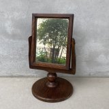VINTAGE ANTIQUE MIRROR HAMILTON ヴィンテージ アンティーク スタンドミラー 鏡  / 卓上ミラー インテリア ディスプレイ ウッド 木製 雑貨 店舗什器 アメリカ USA