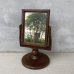 画像1: VINTAGE ANTIQUE MIRROR HAMILTON ヴィンテージ アンティーク スタンドミラー 鏡  / 卓上ミラー インテリア ディスプレイ ウッド 木製 雑貨 店舗什器 アメリカ USA (1)