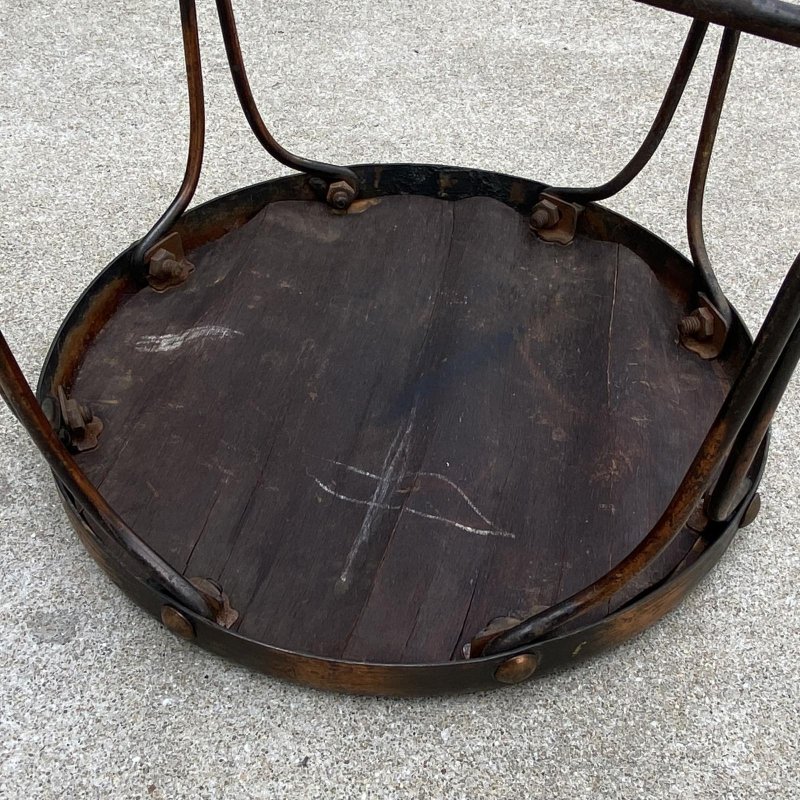 画像7: VINTAGE ANTIQUE JAPANNED CHAIR ヴィンテージ アンティーク ジャパンド ジャパンカラー 椅子 アイスクリームチェア パーラーチェア スツール / 家具 インテリア ディスプレイ アイアン 店舗什器 アメリカ