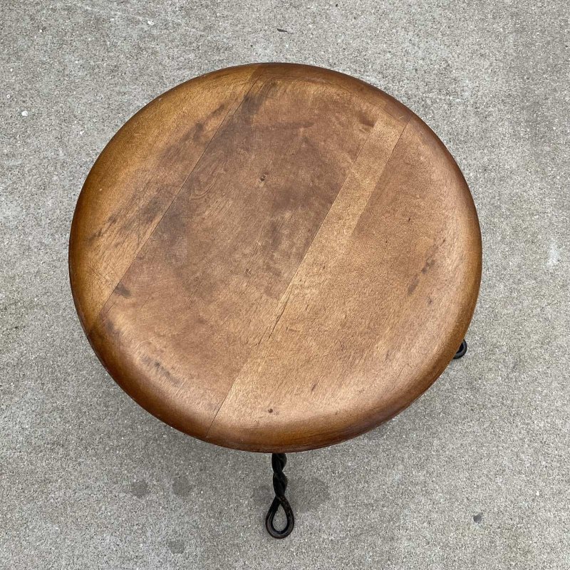 画像5: VINTAGE ANTIQUE TONK PIANO CHAIR STOOL  ヴィンテージ アンティーク ピアノチェア スツール 椅子 / 回転いす ウッド アイアン 木製 鉄 家具 店舗什器 アメリカ (1)