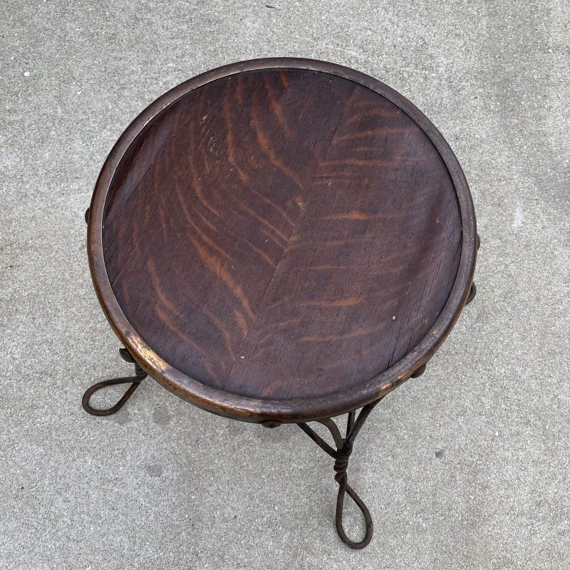 画像6: VINTAGE ANTIQUE JAPANNED CHAIR ヴィンテージ アンティーク ジャパンド ジャパンカラー 椅子 アイスクリームチェア パーラーチェア スツール / 家具 インテリア ディスプレイ アイアン 店舗什器 アメリカ