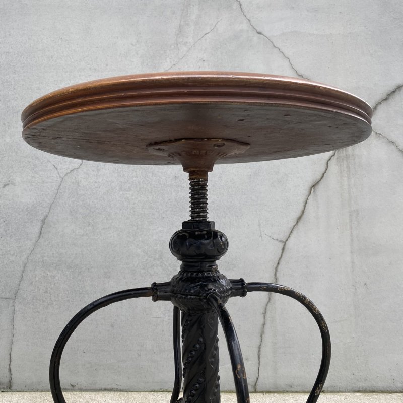 画像10: VINTAGE ANTIQUE TONK PIANO CHAIR STOOL  ヴィンテージ アンティーク ピアノチェア スツール 椅子 / 回転いす ウッド アイアン 木製 鉄 家具 店舗什器 アメリカ (1)