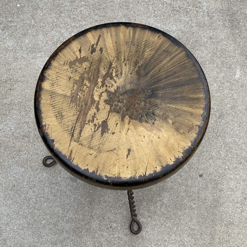 画像5: VINTAGE ANTIQUE TONK PIANO CHAIR STOOL  ヴィンテージ アンティーク ピアノチェア スツール 椅子 / 回転いす ウッド アイアン 木製 鉄 家具 店舗什器 アメリカ (2)