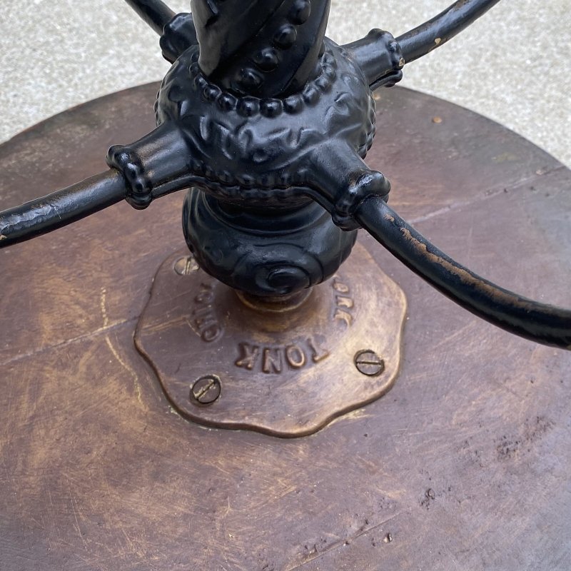 画像11: VINTAGE ANTIQUE TONK PIANO CHAIR STOOL  ヴィンテージ アンティーク ピアノチェア スツール 椅子 / 回転いす ウッド アイアン 木製 鉄 家具 店舗什器 アメリカ (1)