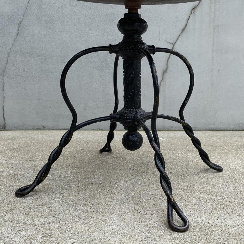 画像7: VINTAGE ANTIQUE TONK PIANO CHAIR STOOL  ヴィンテージ アンティーク ピアノチェア スツール 椅子 / 回転いす ウッド アイアン 木製 鉄 家具 店舗什器 アメリカ (1)