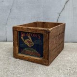 VINTAGE ANTIQUE WOOD CRATE WOODEN BOX J.J.BEATONS ヴィンテージ アンティーク ウッドボックス 木箱 / コレクタブル 収納 ケース ガレージ ガーデニング クランベリー 店舗什器 アメリカ USA  