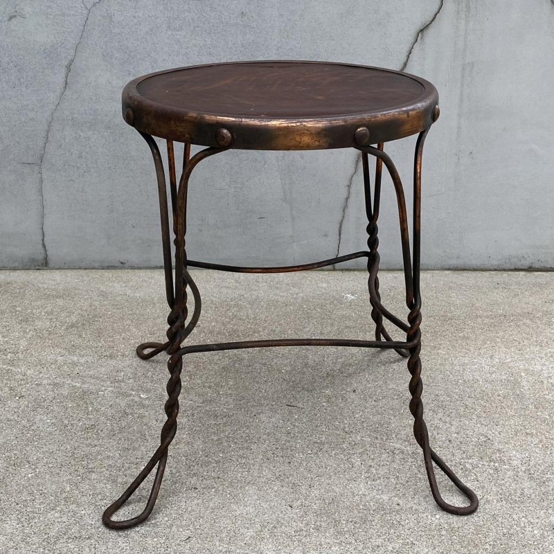画像5: VINTAGE ANTIQUE JAPANNED CHAIR ヴィンテージ アンティーク ジャパンド ジャパンカラー 椅子 アイスクリームチェア パーラーチェア スツール / 家具 インテリア ディスプレイ アイアン 店舗什器 アメリカ