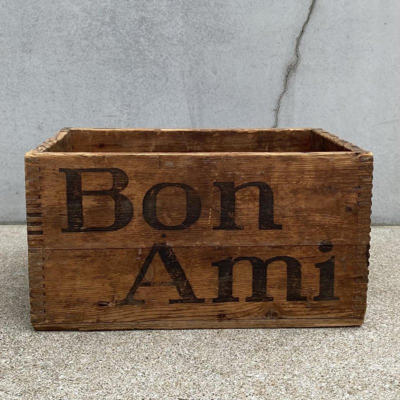 画像2: VINTAGE ANTIQUE WOOD CRATE WOODEN BOX BON AMI ヴィンテージ アンティーク ウッドボックス 木箱 / コレクタブル 収納 ケース ガレージ ガーデニング 店舗什器 アメリカ USA  