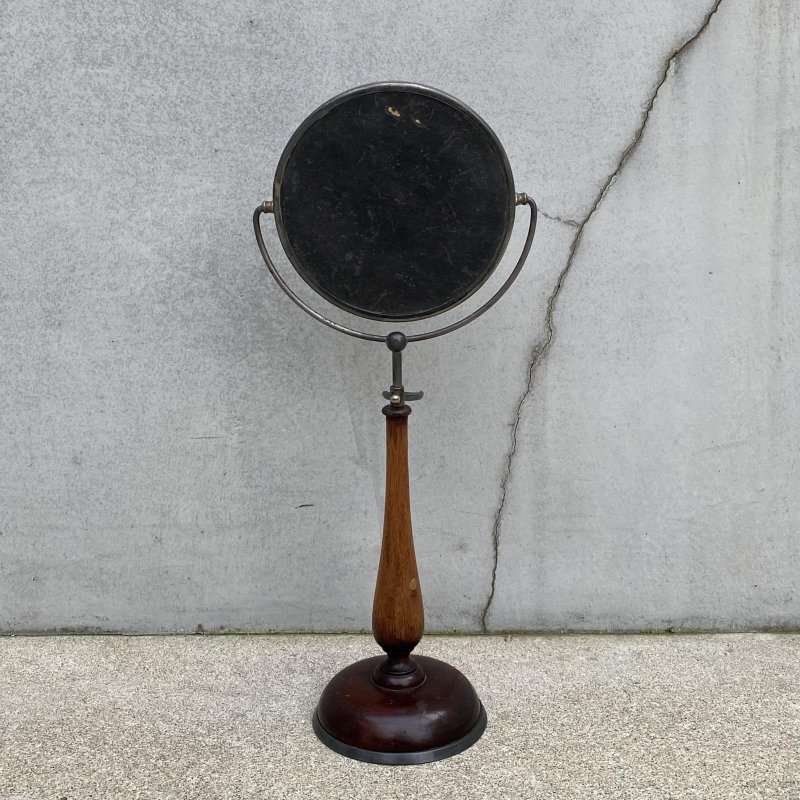 画像2: VINTAGE ANTIQUE MIRROR ヴィンテージ アンティーク スタンドミラー 鏡 / 卓上ミラー シェービングミラー インテリア ディスプレイ ウッド 木製 雑貨 店舗什器 化粧 アメリカ (3)