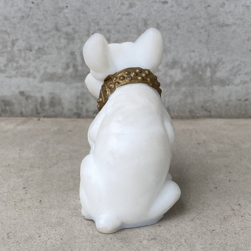 画像3: VINTAGE ANTIQUE  BULLDOG ヴィンテージ アンティーク フレンチブルドッグ オブジェ / コレクタブル ディスプレイ インテリア ガラス 置物 犬 動物 白色 アメリカ