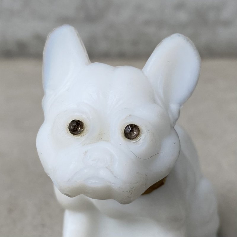 画像8: VINTAGE ANTIQUE  BULLDOG ヴィンテージ アンティーク フレンチブルドッグ オブジェ / コレクタブル ディスプレイ インテリア ガラス 置物 犬 動物 白色 アメリカ