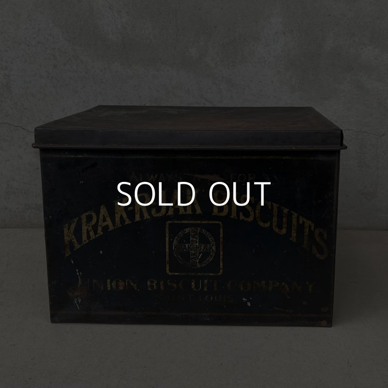 画像2: VINTAGE ANTIQUE KRAK-R-JAK  THE UNION BISCUIT CO. TIN CAN ヴィンテージ アンティーク  クラッカージャック ティン 缶 箱 ボックス / アドバタイジング  ビスケット ブリキ 小物入れ 収納 雑貨 企業物 アメリカ  