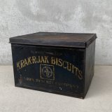 VINTAGE ANTIQUE KRAK-R-JAK  THE UNION BISCUIT CO. TIN CAN ヴィンテージ アンティーク  クラッカージャック ティン 缶 箱 ボックス / アドバタイジング  ビスケット ブリキ 小物入れ 収納 雑貨 企業物 アメリカ  