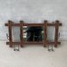 画像1: VINTAGE ANTIQUE WALL MIRROR ヴィンテージ アンティーク 鏡 ミラー 壁掛けミラー ウォールミラー / フック付き ウォールラック インテリア ウッド 木製 店舗什器 アメリカ  (1)