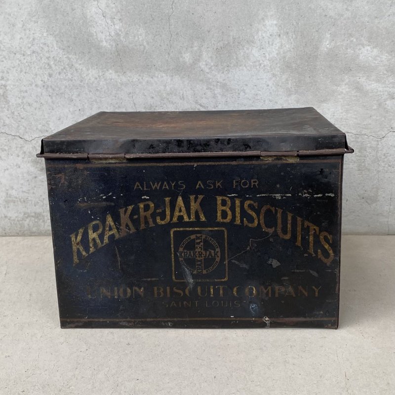 画像3: VINTAGE ANTIQUE KRAK-R-JAK  THE UNION BISCUIT CO. TIN CAN ヴィンテージ アンティーク  クラッカージャック ティン 缶 箱 ボックス / アドバタイジング  ビスケット ブリキ 小物入れ 収納 雑貨 企業物 アメリカ  