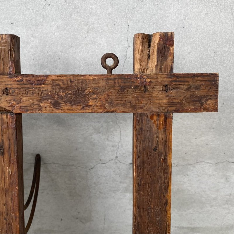 画像7: VINTAGE ANTIQUE WALL MIRROR ヴィンテージ アンティーク 鏡 ミラー 壁掛けミラー ウォールミラー / フック付き ウォールラック インテリア ウッド 木製 店舗什器 アメリカ 