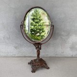 VINTAGE ANTIQUE STAND MIRROR GOLDEN MFG CO. ヴィンテージ アンティーク スタンドミラー 鏡 / 卓上ミラー インテリア ディスプレイ 雑貨 店舗什器 化粧  アメリカ