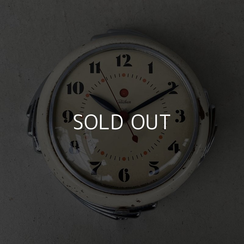 画像1: VINTAGE ANTIQUE WALL CLOCK  TELECHRON KITCHEN CLOCK ヴィンテージ アンティーク テレクロン ウォールクロック 壁掛け時計 キッチンクロック / インテリア ミッドセンチュリー アイボリー 店舗什器 アメリカ USA