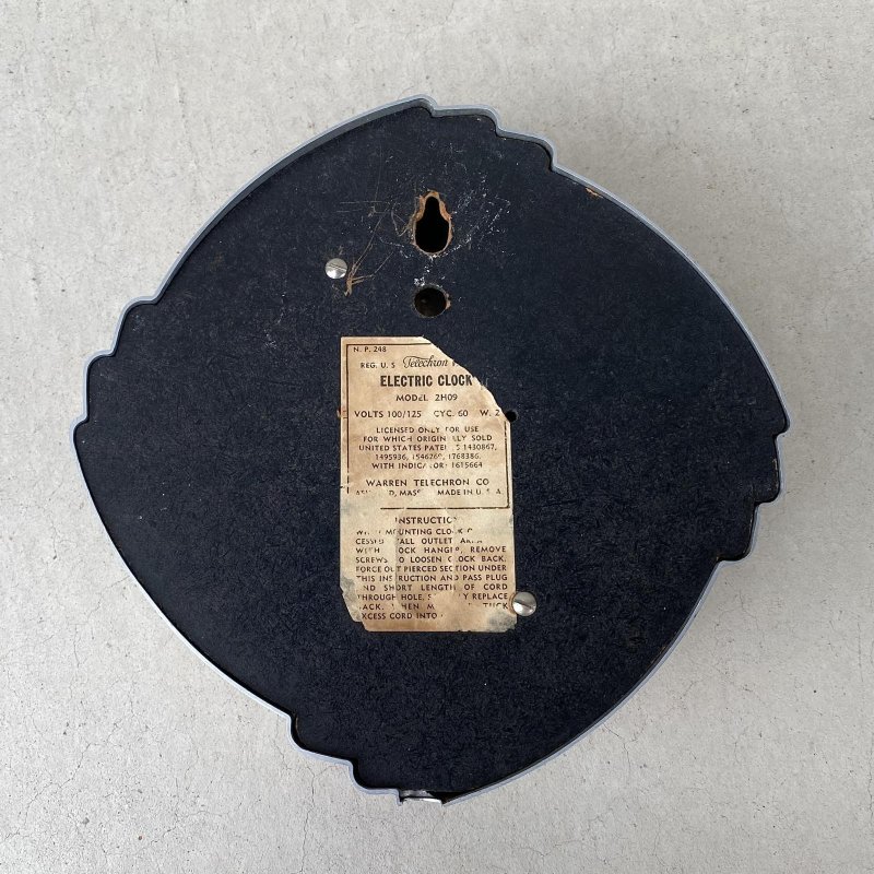 画像2: VINTAGE ANTIQUE WALL CLOCK  TELECHRON KITCHEN CLOCK ヴィンテージ アンティーク テレクロン ウォールクロック 壁掛け時計 キッチンクロック / インテリア ミッドセンチュリー アイボリー 店舗什器 アメリカ USA