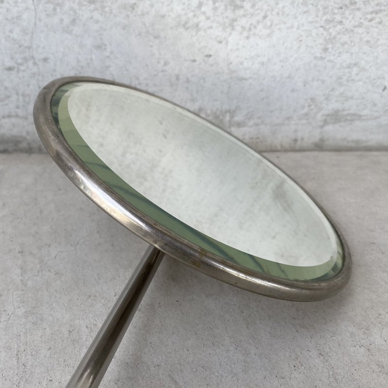 画像9: VINTAGE ANTIQUE MIRROR ヴィンテージ アンティーク スタンドミラー 鏡 / 卓上ミラー シェービングミラー ラウンド インテリア  化粧 店舗什器 アメリカ USA (5)