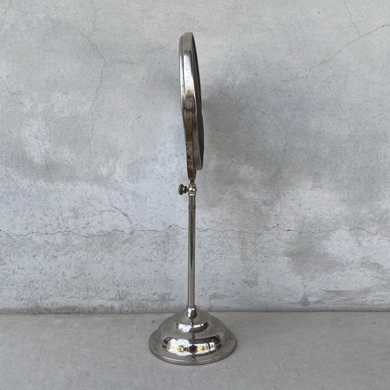 画像3: VINTAGE ANTIQUE MIRROR ヴィンテージ アンティーク スタンドミラー 鏡 / 卓上ミラー シェービングミラー ラウンド インテリア 化粧 店舗什器 アメリカ USA (4)