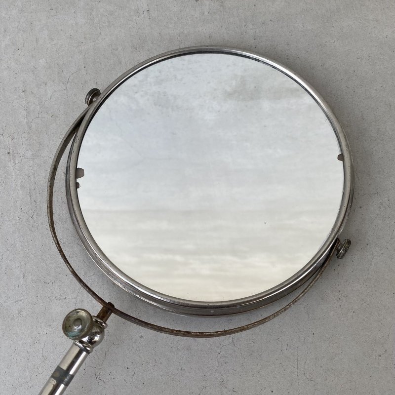 画像7: VINTAGE ANTIQUE MIRROR ヴィンテージ アンティーク スタンドミラー 鏡 / 卓上ミラー シェービングミラー ラウンド インテリア 化粧 店舗什器 アメリカ USA (4)