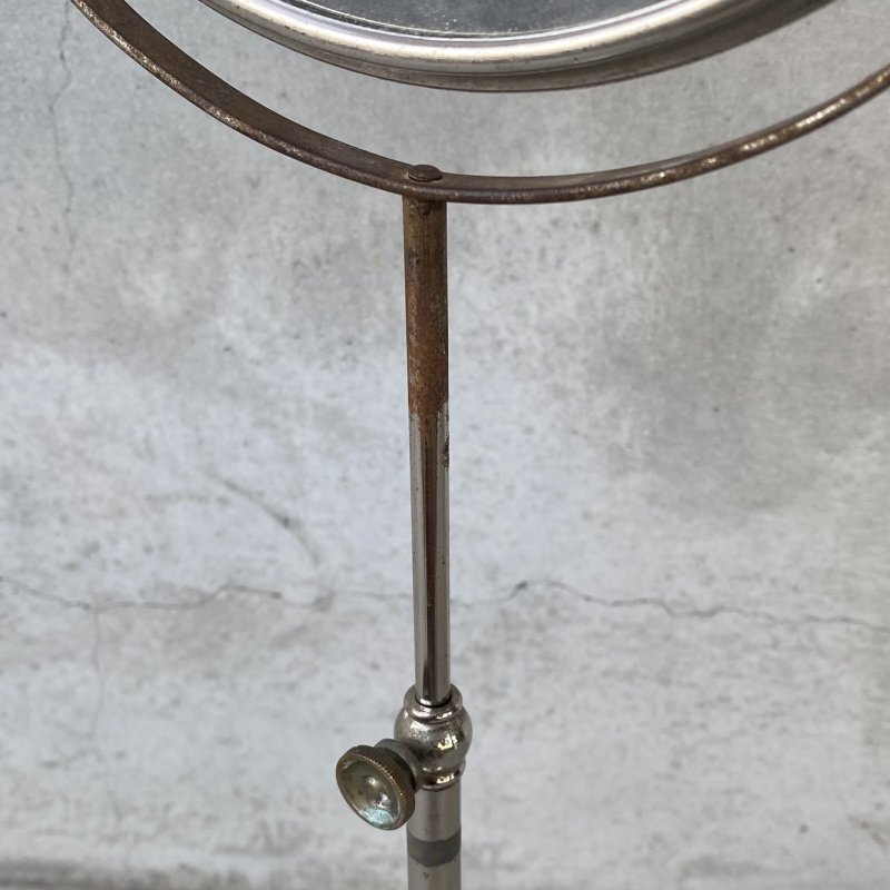 画像11: VINTAGE ANTIQUE MIRROR ヴィンテージ アンティーク スタンドミラー 鏡 / 卓上ミラー シェービングミラー ラウンド インテリア 化粧 店舗什器 アメリカ USA (4)