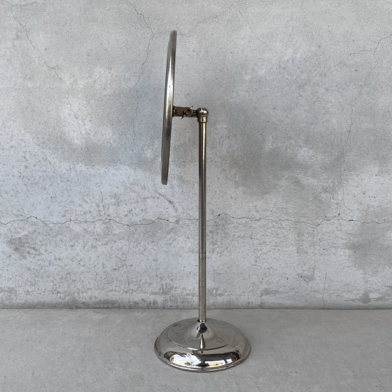 画像4: VINTAGE ANTIQUE MIRROR ヴィンテージ アンティーク スタンドミラー 鏡 / 卓上ミラー シェービングミラー ラウンド インテリア  化粧 店舗什器 アメリカ USA (5)