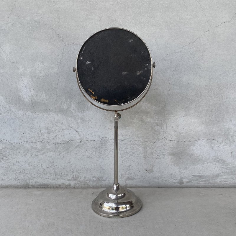 画像2: VINTAGE ANTIQUE MIRROR ヴィンテージ アンティーク スタンドミラー 鏡 / 卓上ミラー シェービングミラー ラウンド インテリア 化粧 店舗什器 アメリカ USA (4)