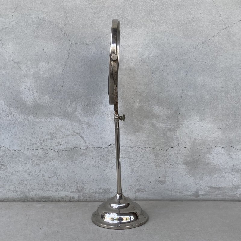 画像4: VINTAGE ANTIQUE MIRROR ヴィンテージ アンティーク スタンドミラー 鏡 / 卓上ミラー シェービングミラー ラウンド インテリア 化粧 店舗什器 アメリカ USA (4)
