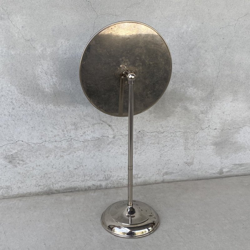 画像2: VINTAGE ANTIQUE MIRROR ヴィンテージ アンティーク スタンドミラー 鏡 / 卓上ミラー シェービングミラー ラウンド インテリア  化粧 店舗什器 アメリカ USA (5)