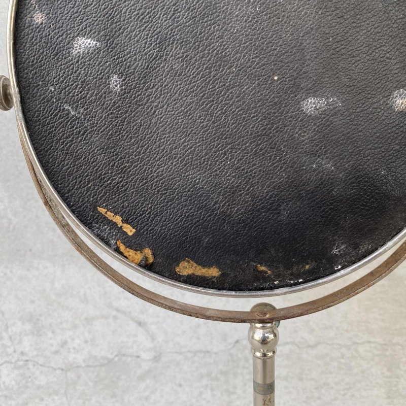 画像12: VINTAGE ANTIQUE MIRROR ヴィンテージ アンティーク スタンドミラー 鏡 / 卓上ミラー シェービングミラー ラウンド インテリア 化粧 店舗什器 アメリカ USA (4)