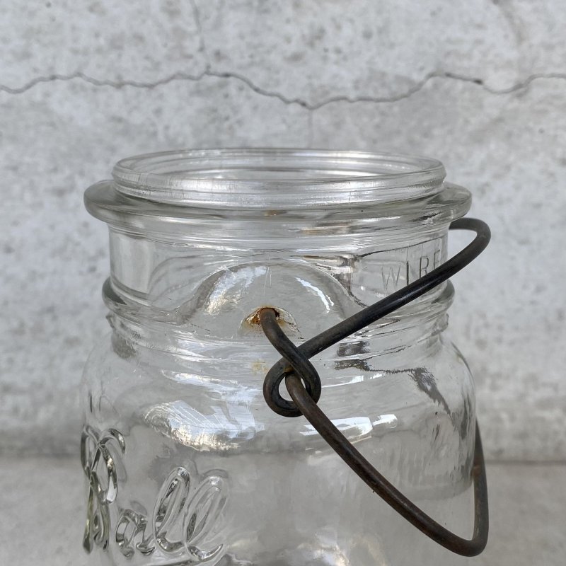 画像8: VINTAGE ANTIQUE BALL IDEAL JAR ヴィンテージ アンティーク ボール ジャー ガラス瓶 アメリカ / ワイヤー付き クリアー ディスプレイ ボトル 小物入れ 収納 店舗什器 (4)