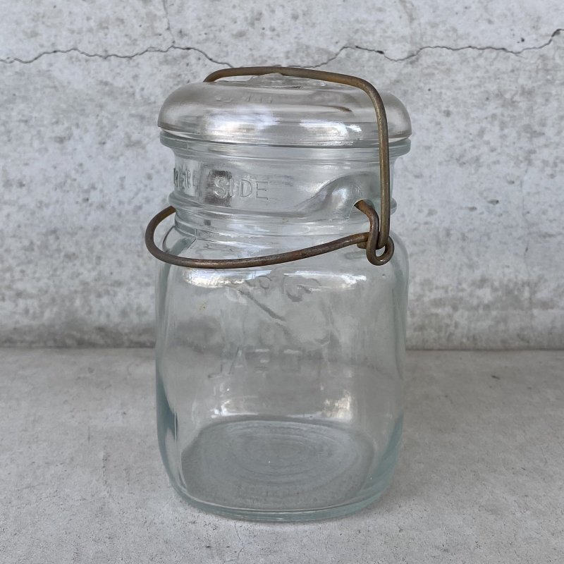 画像2: VINTAGE ANTIQUE BALL IDEAL JAR ヴィンテージ アンティーク ボール ジャー ガラス瓶 アメリカ / ワイヤー付き クリアー ディスプレイ ボトル 小物入れ 収納 店舗什器 (2)