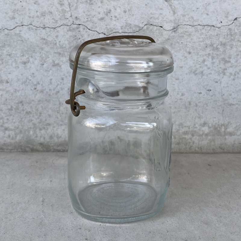 画像3: VINTAGE ANTIQUE BALL IDEAL JAR ヴィンテージ アンティーク ボール ジャー ガラス瓶 アメリカ / ワイヤー付き クリアー ディスプレイ ボトル 小物入れ 収納 店舗什器 (2)