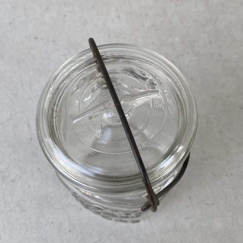 画像5: VINTAGE ANTIQUE BALL IDEAL JAR ヴィンテージ アンティーク ボール ジャー ガラス瓶 アメリカ / ワイヤー付き クリアー ディスプレイ ボトル 小物入れ 収納 店舗什器 (4)