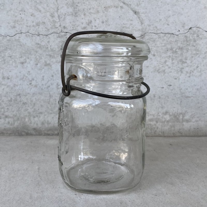 画像4: VINTAGE ANTIQUE BALL IDEAL JAR ヴィンテージ アンティーク ボール ジャー ガラス瓶 アメリカ / ワイヤー付き クリアー ディスプレイ ボトル 小物入れ 収納 店舗什器 (4)