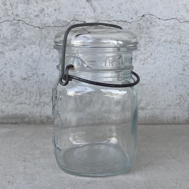 画像4: VINTAGE ANTIQUE BALL IDEAL JAR ヴィンテージ アンティーク ボール ジャー ガラス瓶 アメリカ / ワイヤー付き クリアー ディスプレイ ボトル 小物入れ 収納 店舗什器 (1)