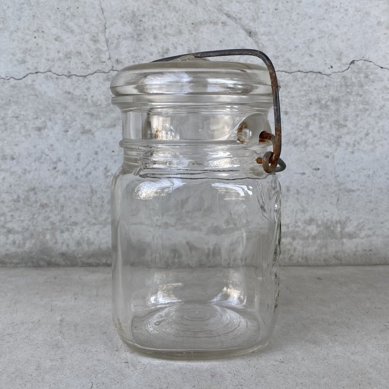 画像3: VINTAGE ANTIQUE BALL IDEAL JAR ヴィンテージ アンティーク ボール ジャー ガラス瓶 アメリカ / ワイヤー付き クリアー ディスプレイ ボトル 小物入れ 収納 店舗什器 (3)