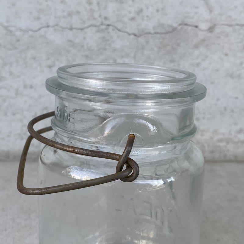 画像9: VINTAGE ANTIQUE BALL IDEAL JAR ヴィンテージ アンティーク ボール ジャー ガラス瓶 アメリカ / ワイヤー付き クリアー ディスプレイ ボトル 小物入れ 収納 店舗什器 (2)