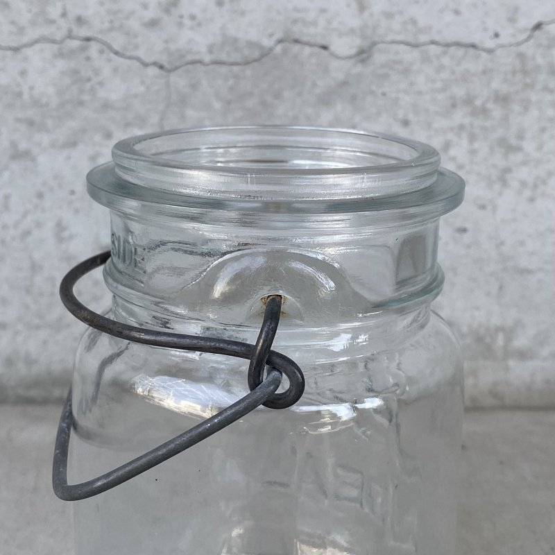 画像8: VINTAGE ANTIQUE BALL IDEAL JAR ヴィンテージ アンティーク ボール ジャー ガラス瓶 アメリカ / ワイヤー付き クリアー ディスプレイ ボトル 小物入れ 収納 店舗什器 (1)