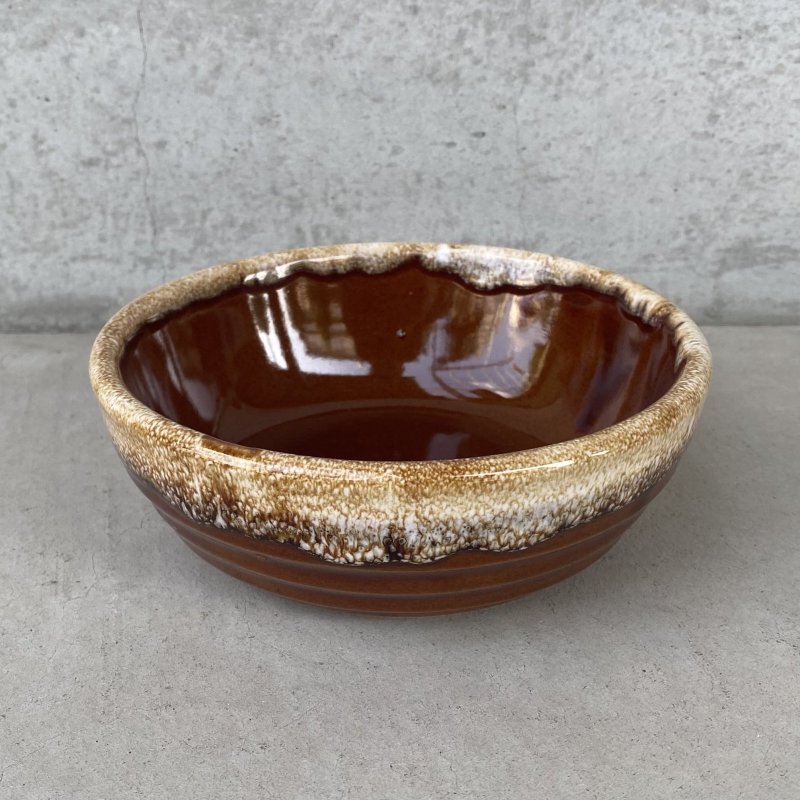画像1: VINTAGE ANTIQUE BOWL ヴィンテージ アンティーク ボウル 食器 陶器 /  ブラウン 茶色 カフェ 喫茶店 店舗什器 アメリカ (7)