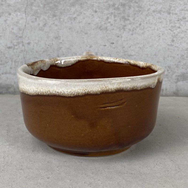 画像5: VINTAGE ANTIQUE SOUP MUG ヴィンテージ アンティーク スープマグ スープカップ 食器 陶器 /  ブラウン 茶色 カフェ 喫茶店 店舗什器 アメリカ (6)