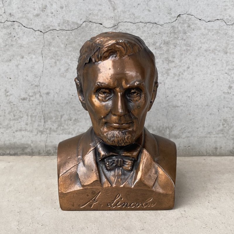 画像1: VINTAGE ANTIQUE ABRAHAM LINCOLN COIN BANK BANTHRICO ヴィンテージ アンティーク  エイブラハム リンカーン コインバンク 貯金箱  オブジェ / コレクタブル  ディスプレイ 大統領 胸像 置物 アメリカ
